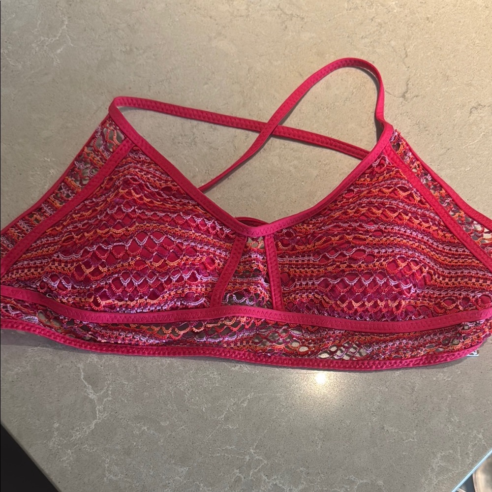 Becca Pink Gabriela Crochet Swim Top